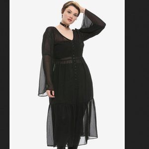 HOT TOPIC sheer chiffon duster dress